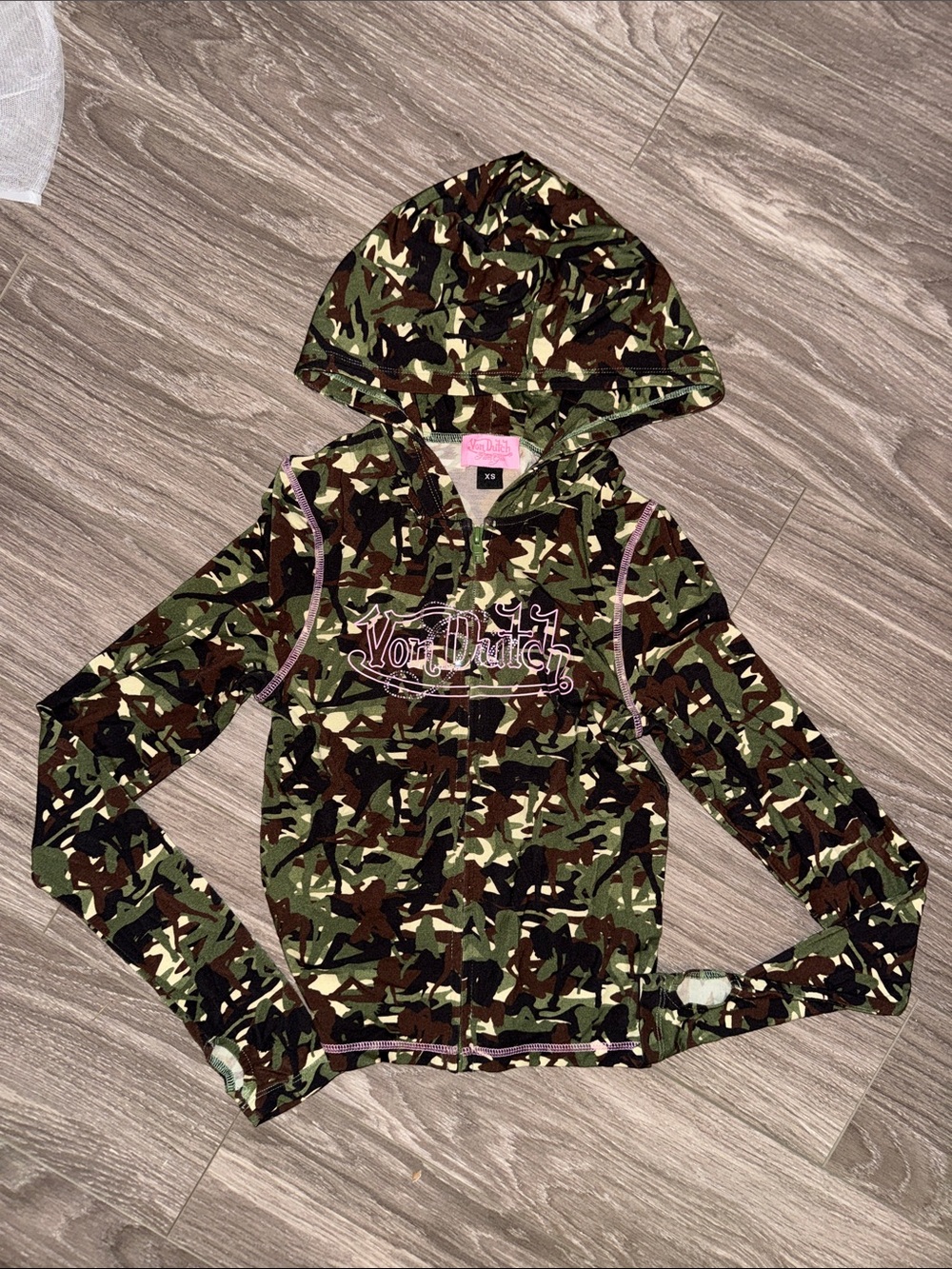 Von Dutch I.AM.GIA blare Hoodie Zip-Up Jacket - Green Camo